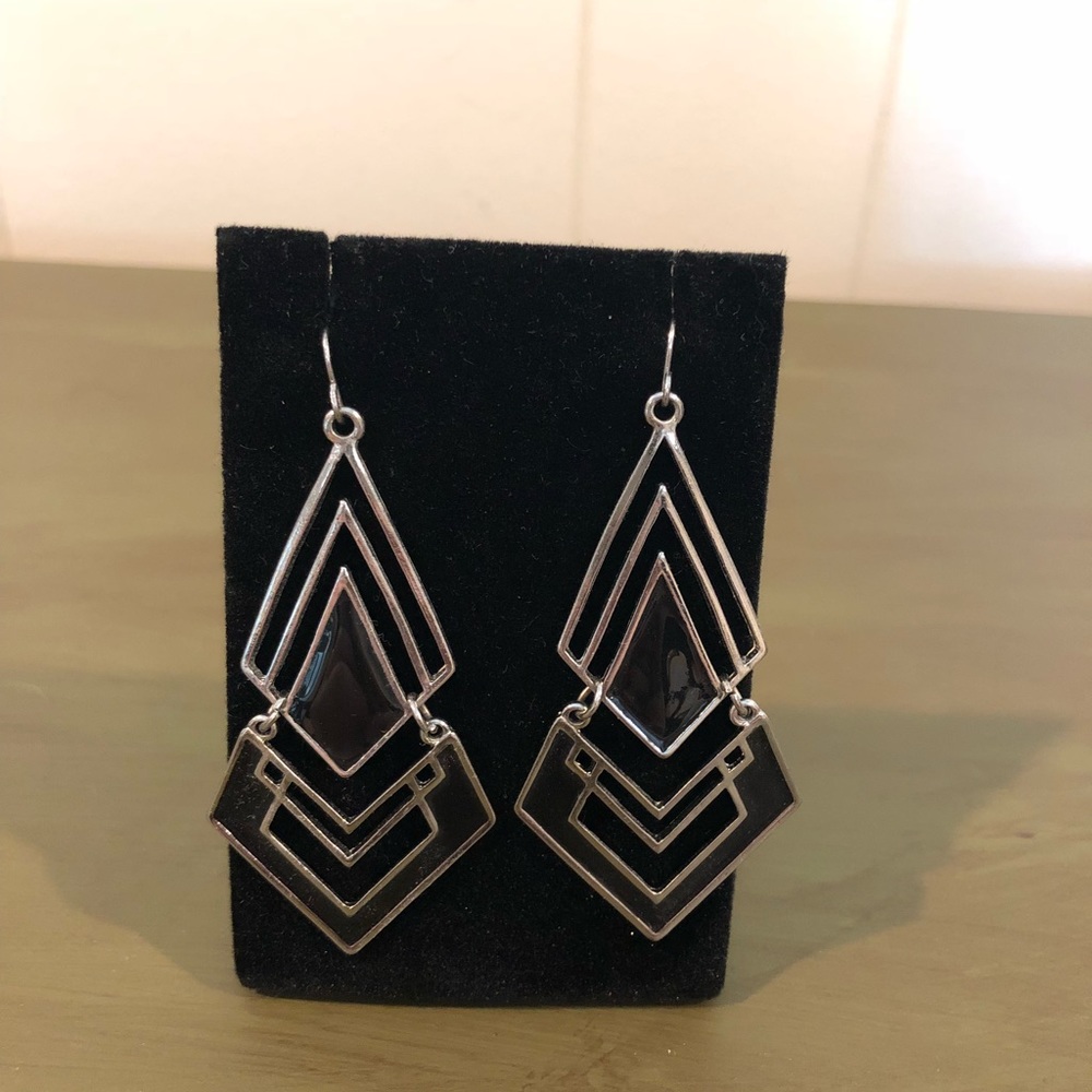 Black and Silver Earrings